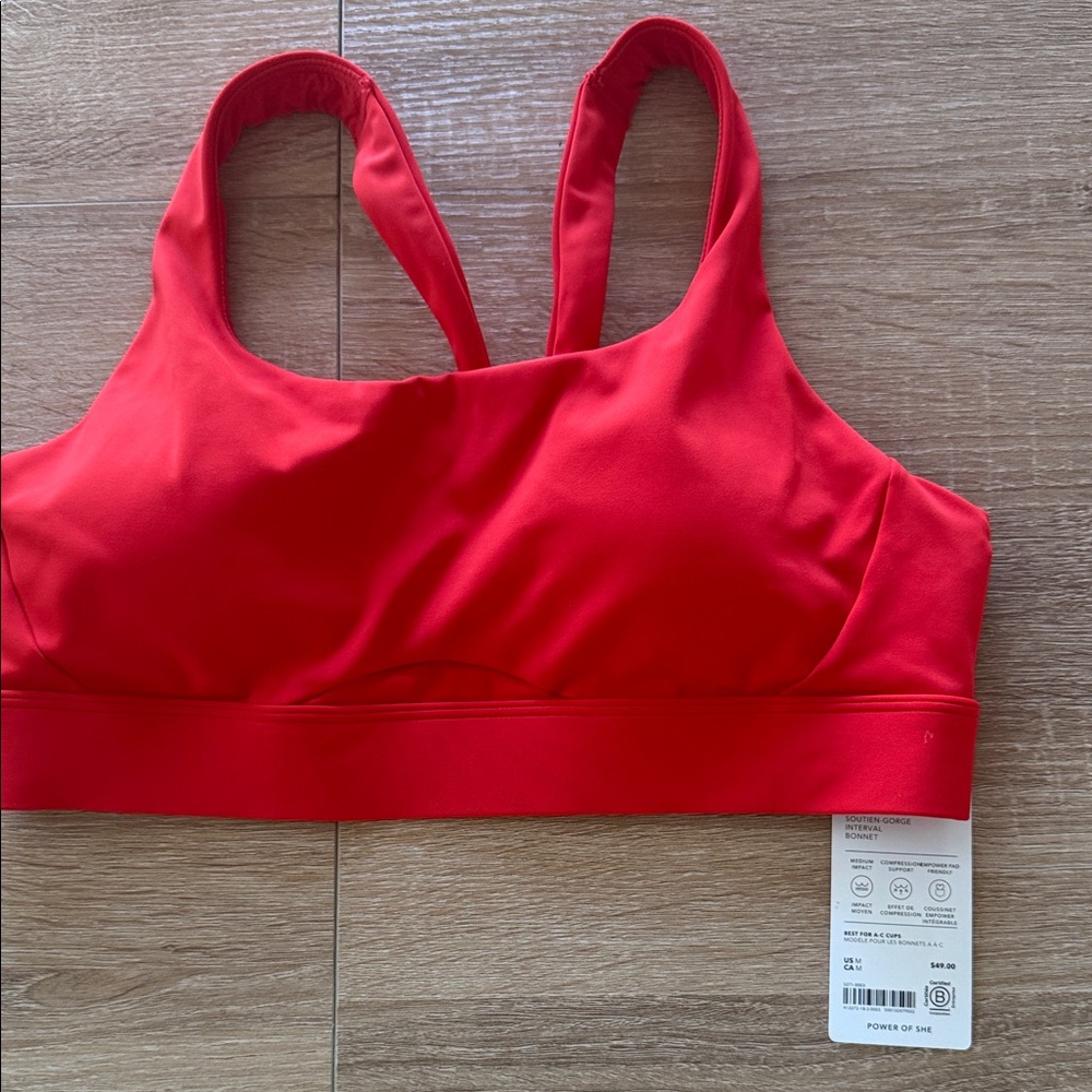 Athleta Red Racerback Sports Bra